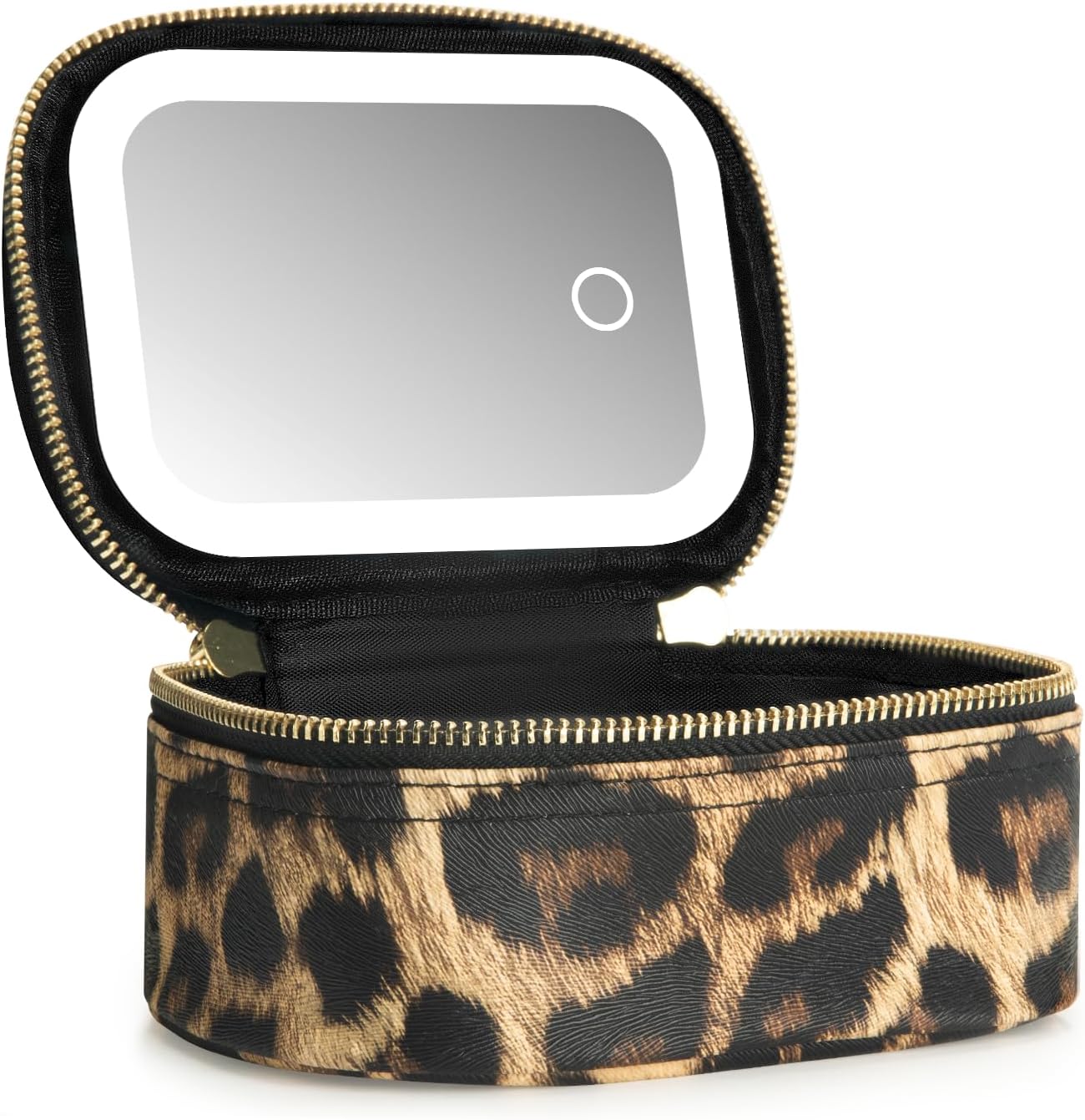 Small Makeup Bag Travel Train Case with Mirror and Light Mini Travel Makeup Train Case Cosmetic Organizer 3