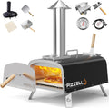 12" Outdoor Pizza Oven, Propane & Wood Fired Steel Pizza Grill