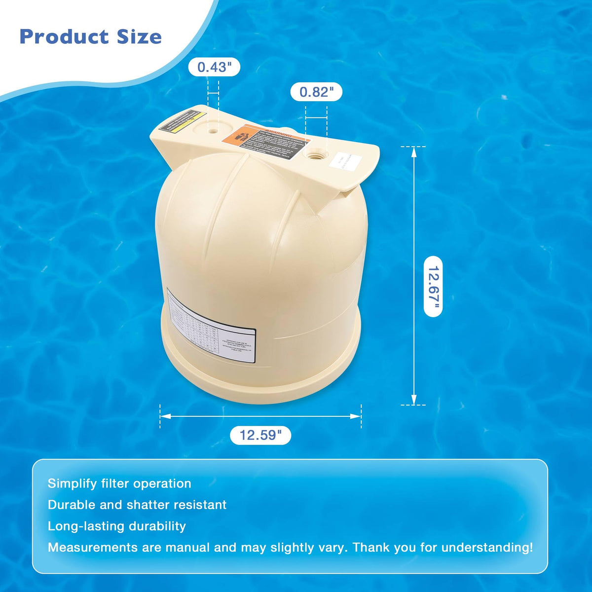 Pool Filter Lid Fits Pentair Clean & Clear CC75 CC150 CC200 & Predator