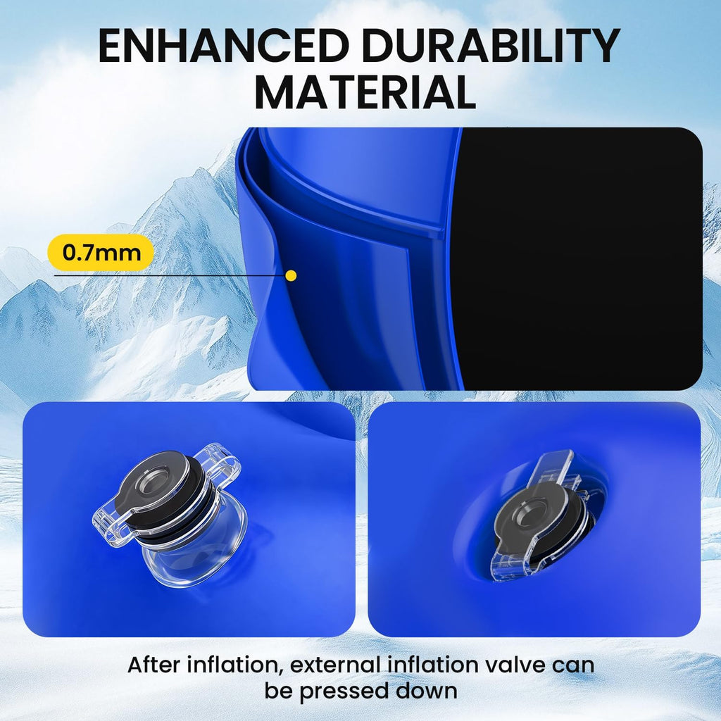 Inflatable Snow Sled, Heavy Duty Snow Tube with Sturdy Handles for Kids and Adults, Extra Durable 0.7 mm PVC Snow