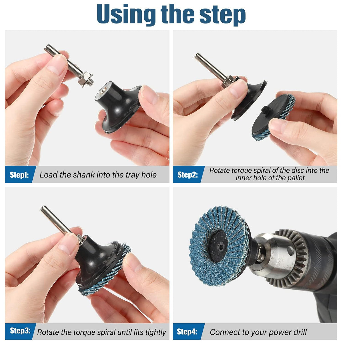 Chengu 48 Pcs 2 Inch Die Grinder Flap Disc with Pad Holder
