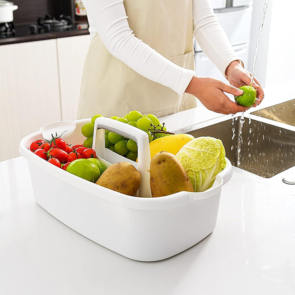 Multi-Purpose Plastic Cleaning Caddy with Handle, Shower Caddy Organizer/Storage Basket/Totes Portable for Bathroom