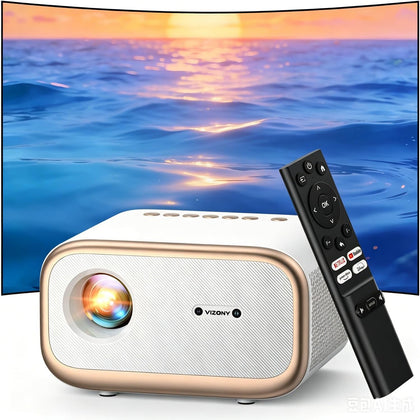 1080P Smart Projector with WiFi Bluetooth, Built-in Apps 300+ | Netflix/YouTube/ Prime Video Apps, Auto