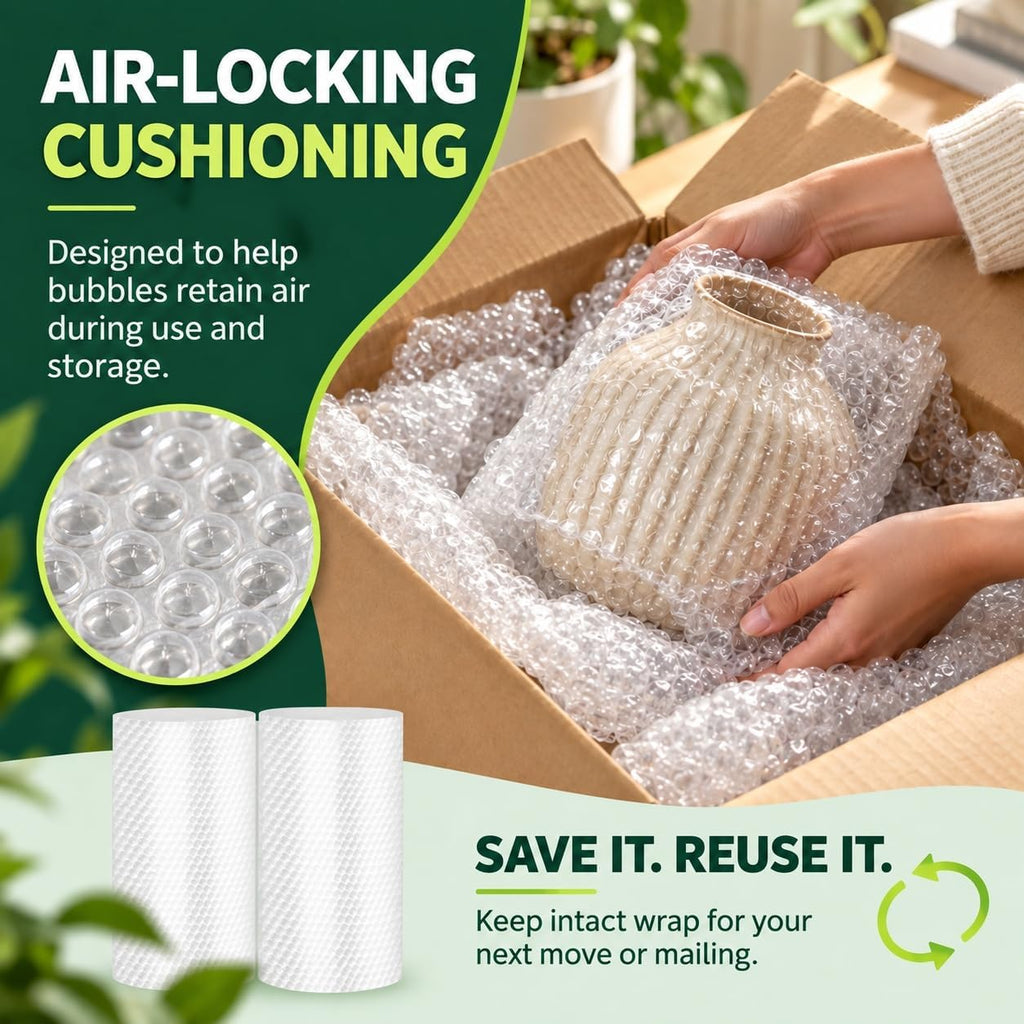 Rolls 16"x394" Nylon Bubble Cushioning Wrap, Lightweight, Fragile Packing