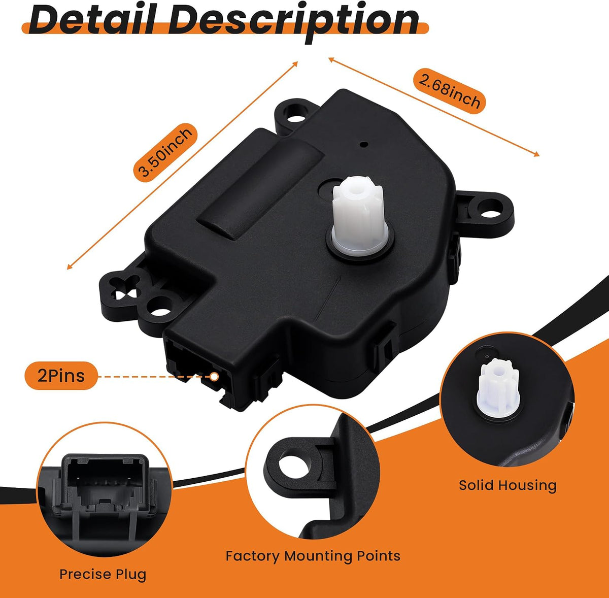 HVAC Blend Door Actuator Replaces 604-005 68089742AA Fit for Ram