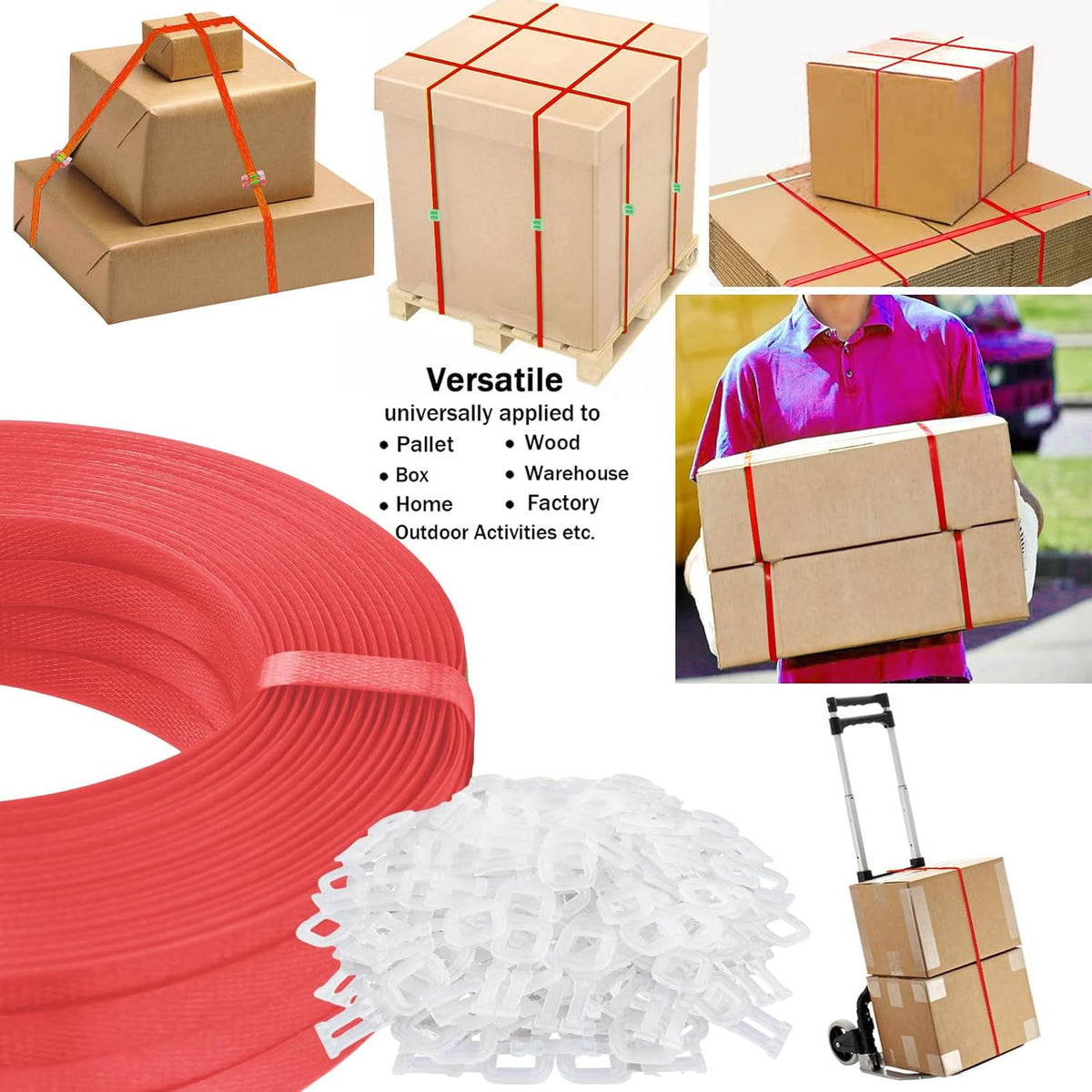 Plastic Packaging Banding Strapping Kit, Red