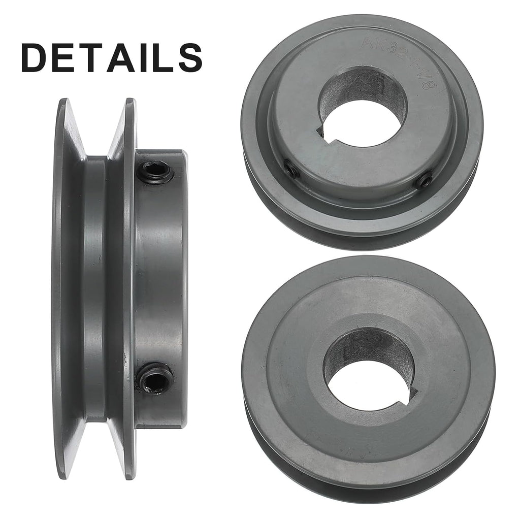 uxcell AK32-1 1/8 V-Belt Sheave 1 1/8"Bore 3.25"OD Single Groove Web Sheave