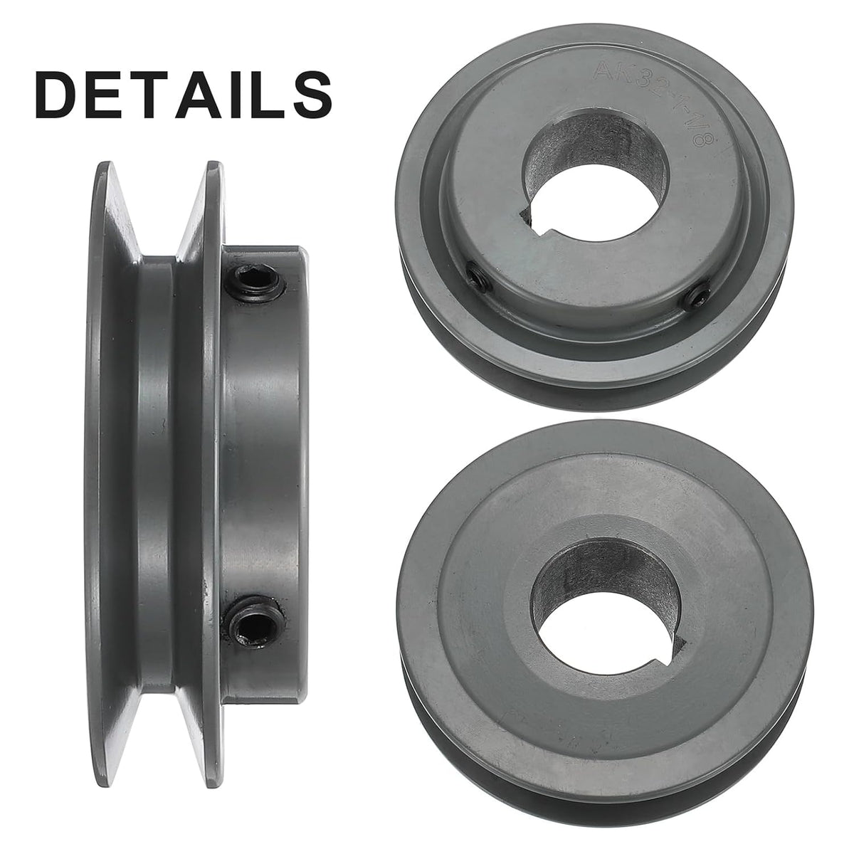 uxcell AK32-1 1/8 V-Belt Sheave 1 1/8"Bore 3.25"OD Single Groove Web Sheave