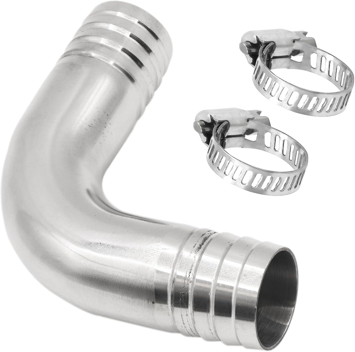 Stainless Steel Sanitary Hose Barb 90 Degree Elbow 1-1/4" x 1-1/4" Barbed