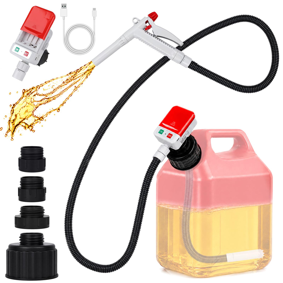 Fuel Transfer Pump (3.2GPM) with Hand Nozzle for Quick Stop Flow Control