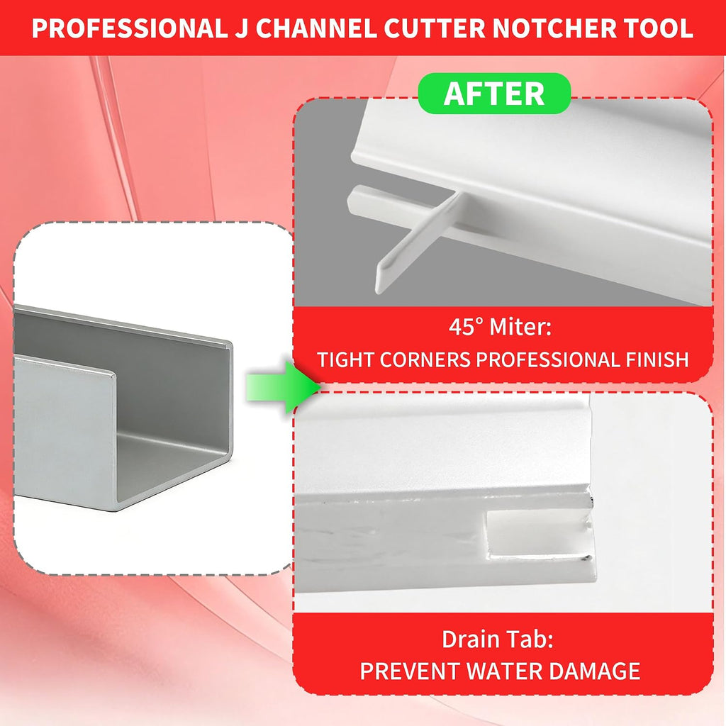 Pro Grade 3/4" J-Channel Cutter Notcher (Black/Yellow Handle)
