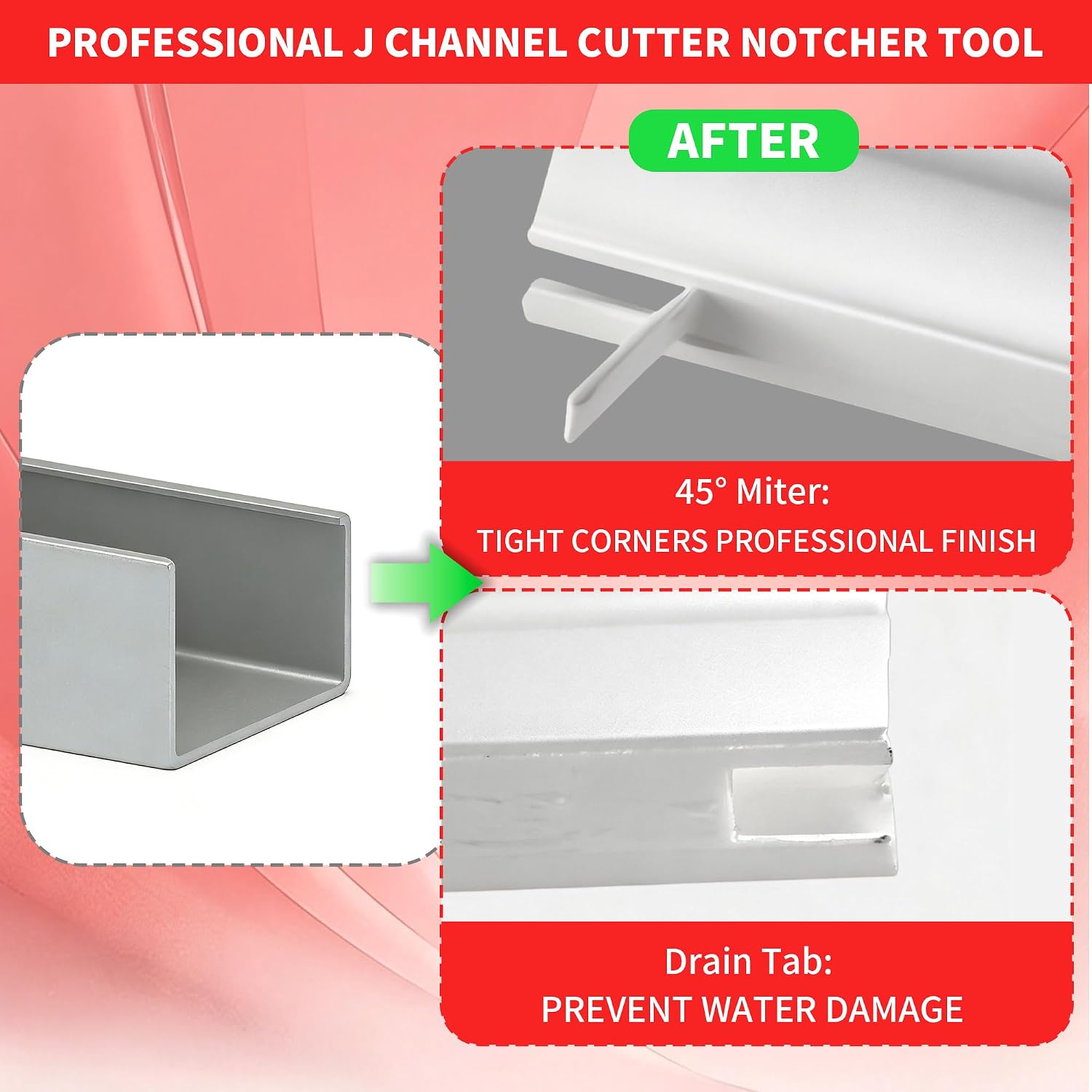 Pro Grade 3/4" J-Channel Cutter Notcher (Black/Yellow Handle)