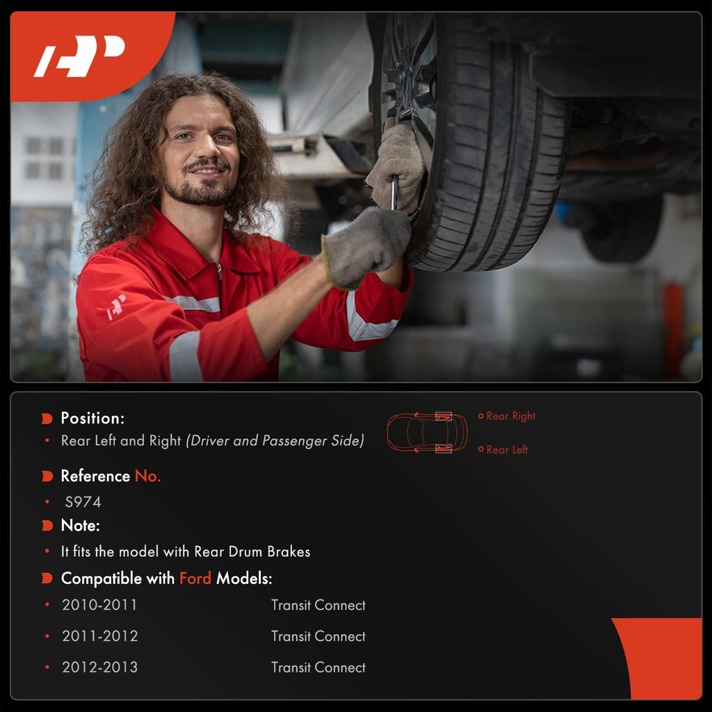 A-Premium Rear Ceramic Drum Brake Shoes Set Compatible with Ford Models