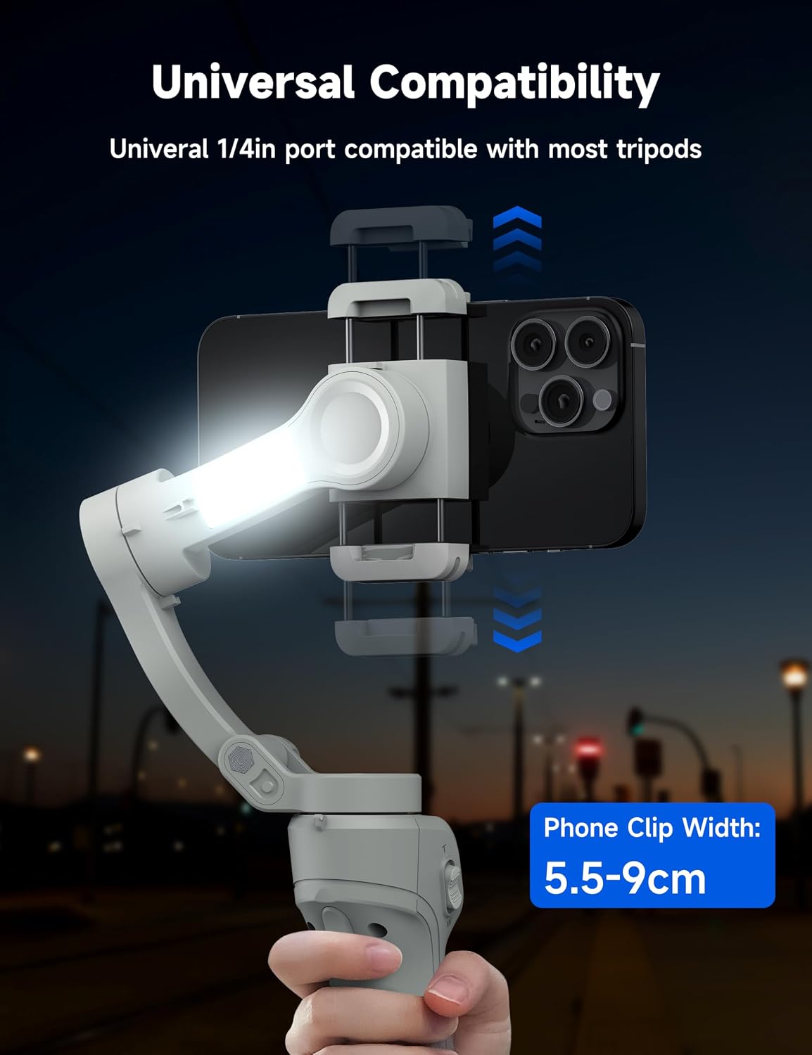 Gimbal Stabilizer for Smartphones, 3-Axis Phone Gimbal, Intelligent Gimbals with Face/Object Tracking, Portable and