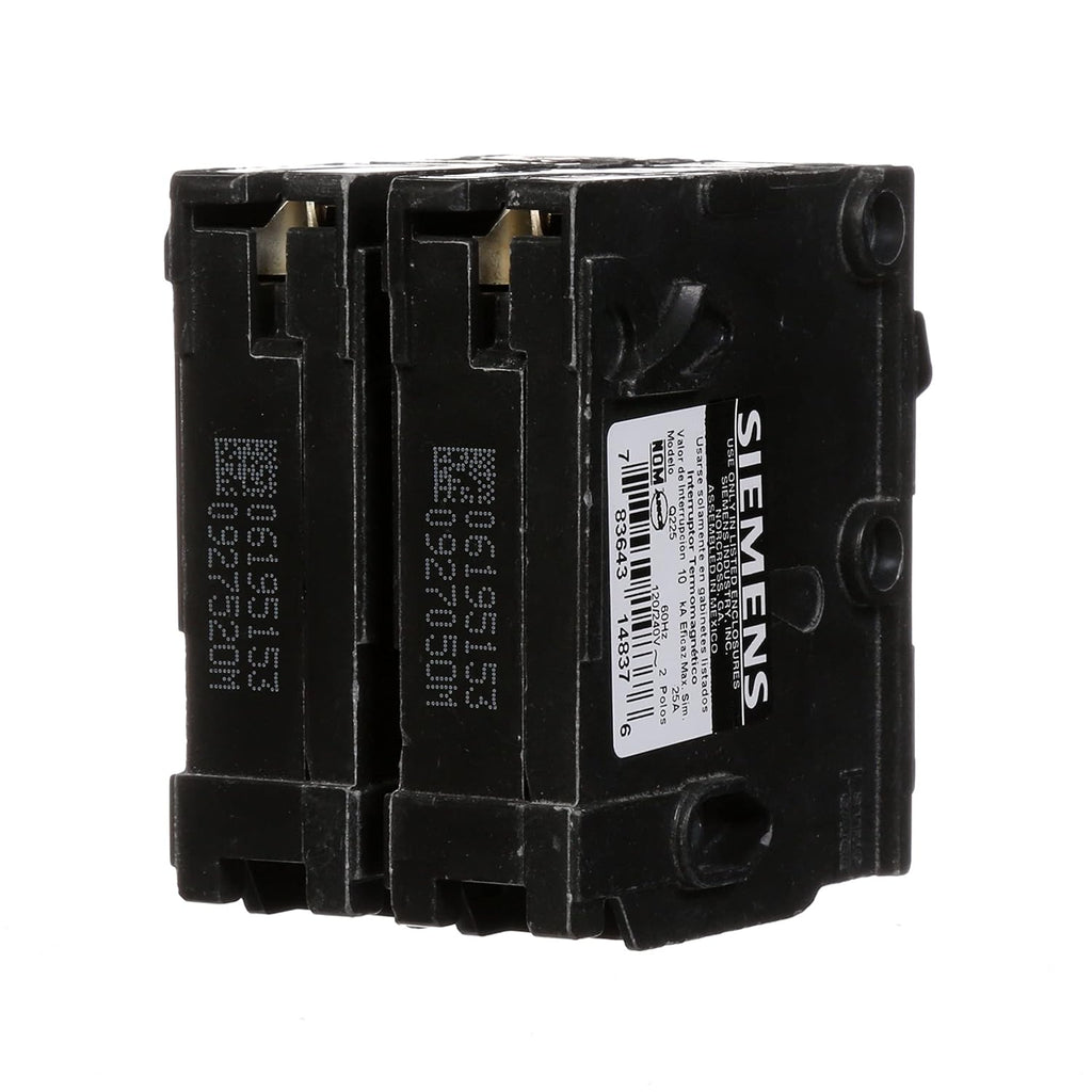 Siemens Q225 25-Amp Double Pole Type QP Circuit Breaker Black