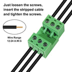 10PCS 3 Pin 5.08mm Pitch Pluggable PCB Angle Screw Terminal Block Plug Connector Socket Panel Mount DIY with 10Pcs 3Pin Phoenix Plug