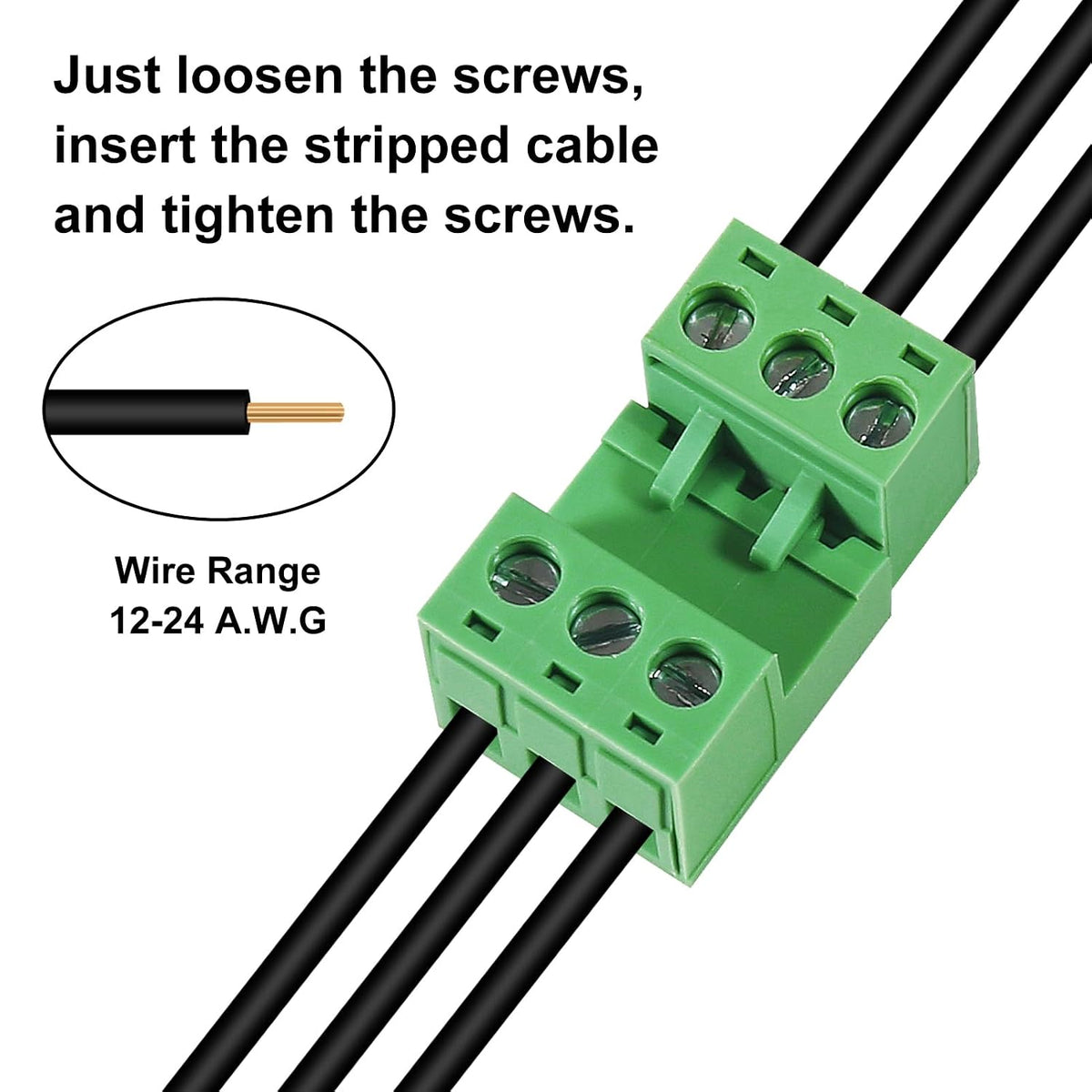 10PCS 3 Pin 5.08mm Pitch Pluggable PCB Angle Screw Terminal Block Plug Connector Socket Panel Mount DIY with 10Pcs 3Pin Phoenix Plug