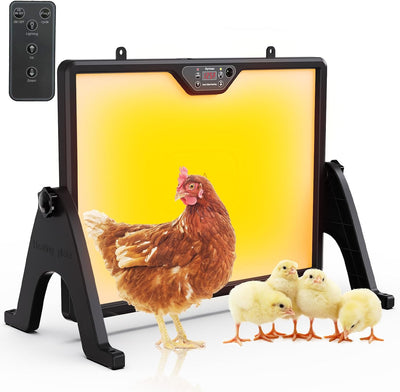 Brooder Plate for Chicks with Remote Control, Double-Sided Chick Heat Plate, Night Light, 4 Timer Modes, LED Light