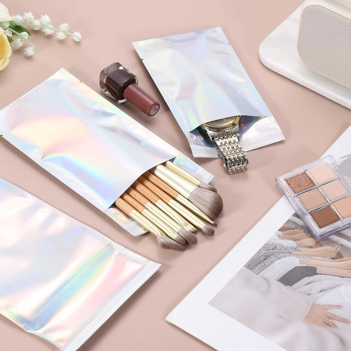 50Pcs Holographic Bags 9" x 5" Holographic Metallic Poly Mailers