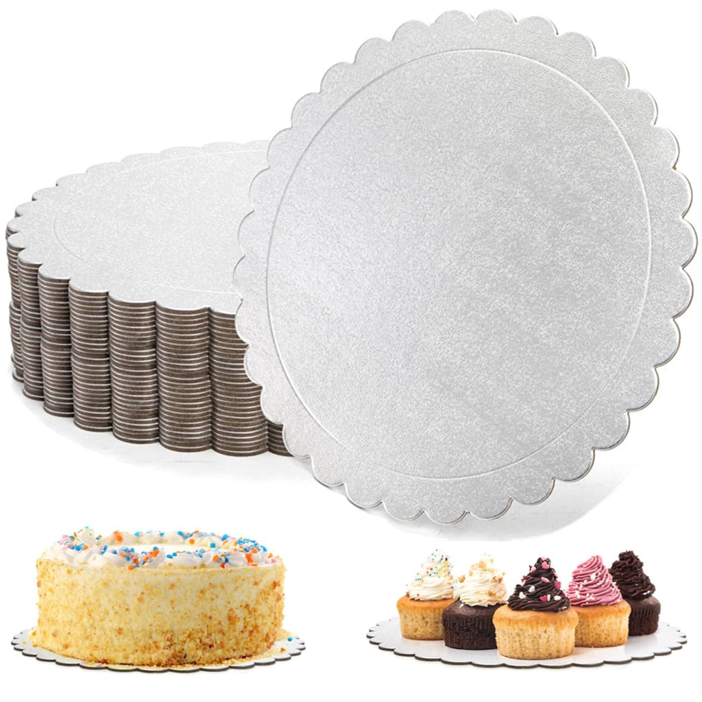 15 Pack Cake Boards Round, 10 Inch Sturdy Cardboard Cake Plates, Grease Proof Cake Pizza Circles for Desserts, Cake