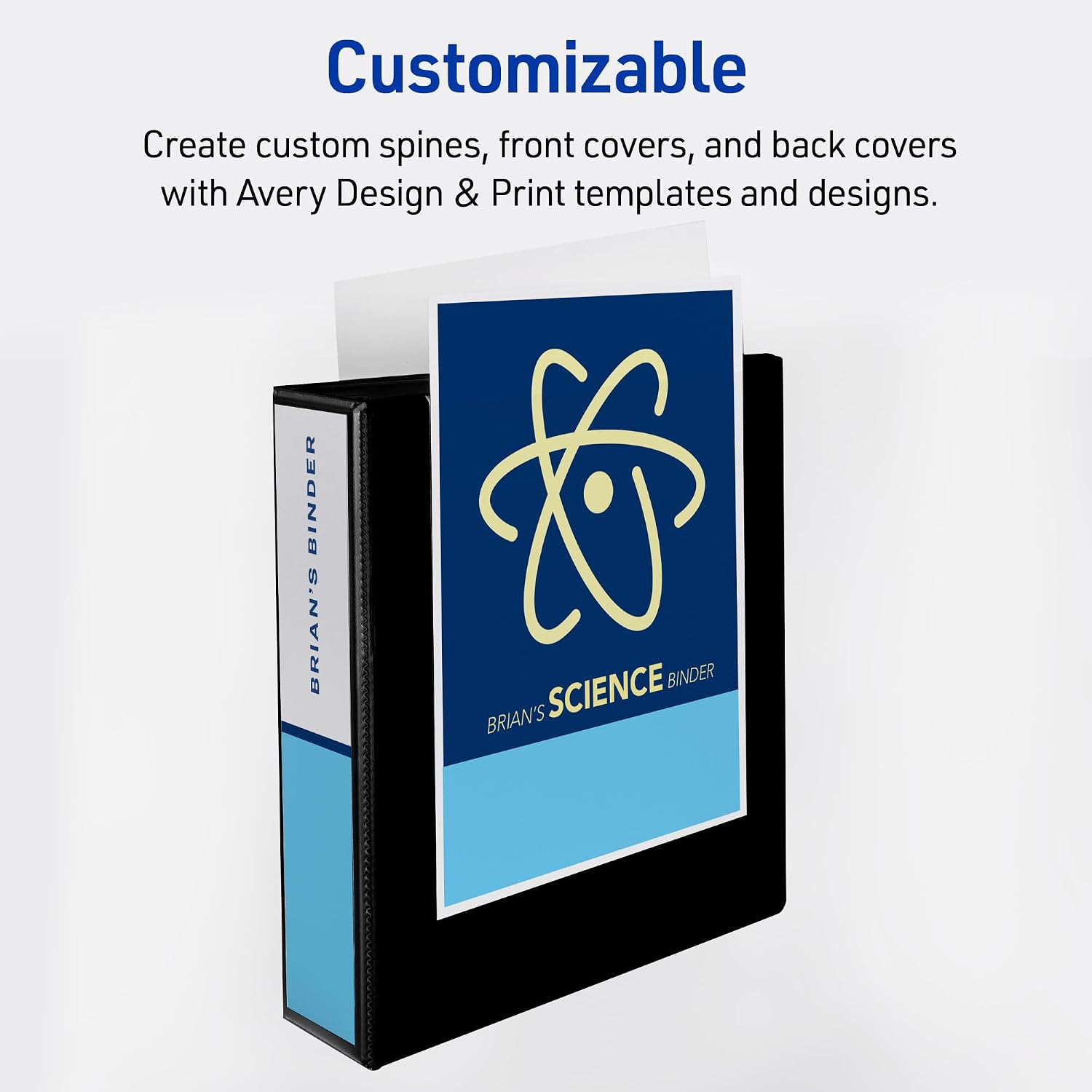 Durable View 3 Ring Binder, 3 Inch Slant Rings, 635 Sheet Capacity, Black, Holds 8.5 x 11 Paper, 3.5" Wide Spine