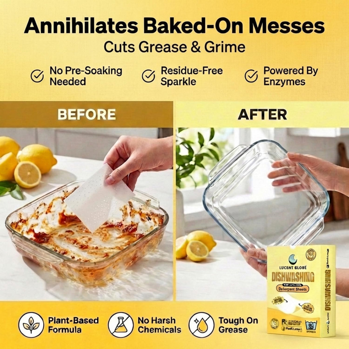 Dishwasher Dishwashing Detergent Sheets, Dish Soap & Dishwasher Tablets Alternative. Plant-Based, Eco-Friendly, Fully
