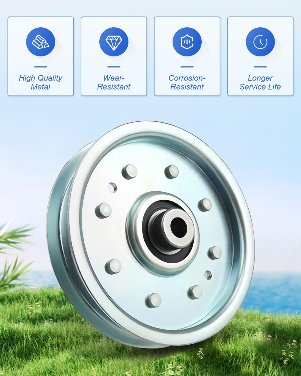 Idler Pulley Belt Pulley Wear Resistant Fit for Ariens Zoom 2350 1540 1640 1634 Fit for Gravely Mowers ZT XL 42 52 Pro-Turn 160 148 1540 Replace 07300101 039608 07312500 07312559-Durable and Quiet
