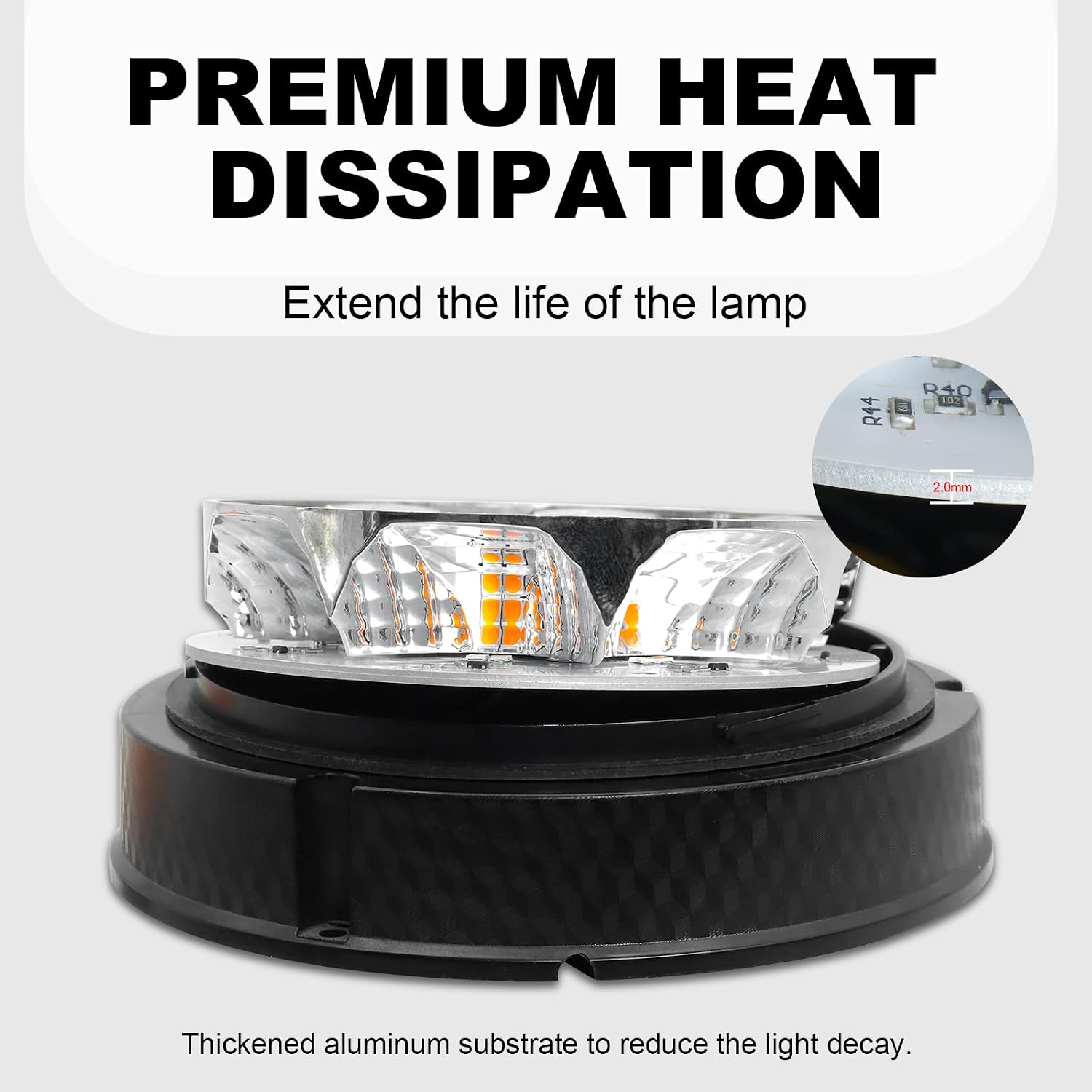 W47S w/Replaceable Lens Amber LED Beacon Lights, Emergency Strobe | Warning/Strobe Flashing