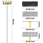 96" Long Handle Window Wall Cleaner Tool with Extension Pole,2 in 1 Large Window Squeegee with Cleaning Mop Tools Kit
