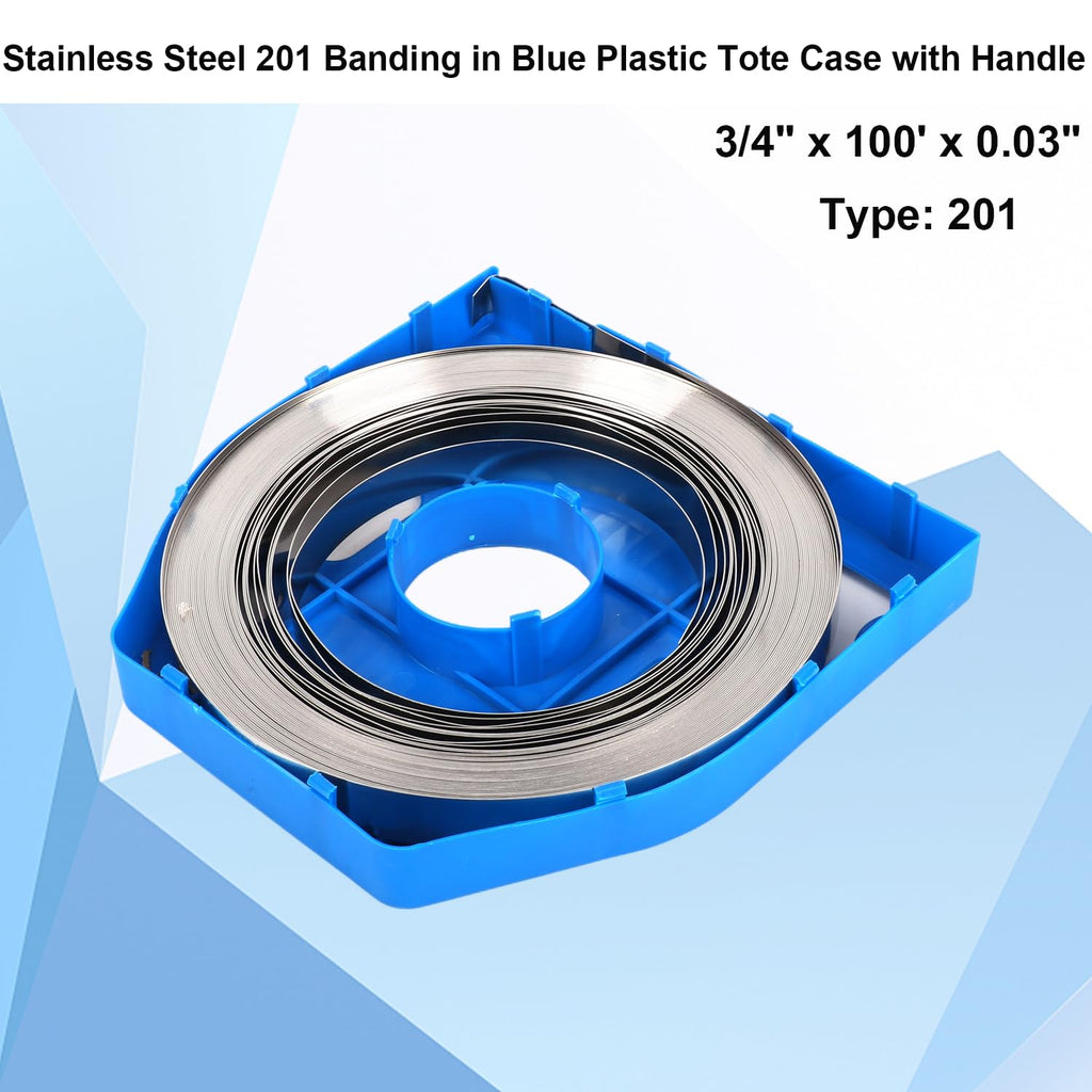201 Stainless Steel Strapping Band 100 Feet 3/4" Width x 0.03" Thick