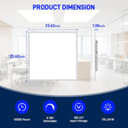 hykolity 2x2 LED Flat Panel Troffer Light,Dimmable ETL,Drop Ceiling 2 Pack