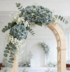 6pcs Silk Hydrangeas Artificial Flowers,Deep Lake Blue