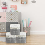 14.4" x 10" Slim Large Fabric Storage Bin, 3 Pack, Gray