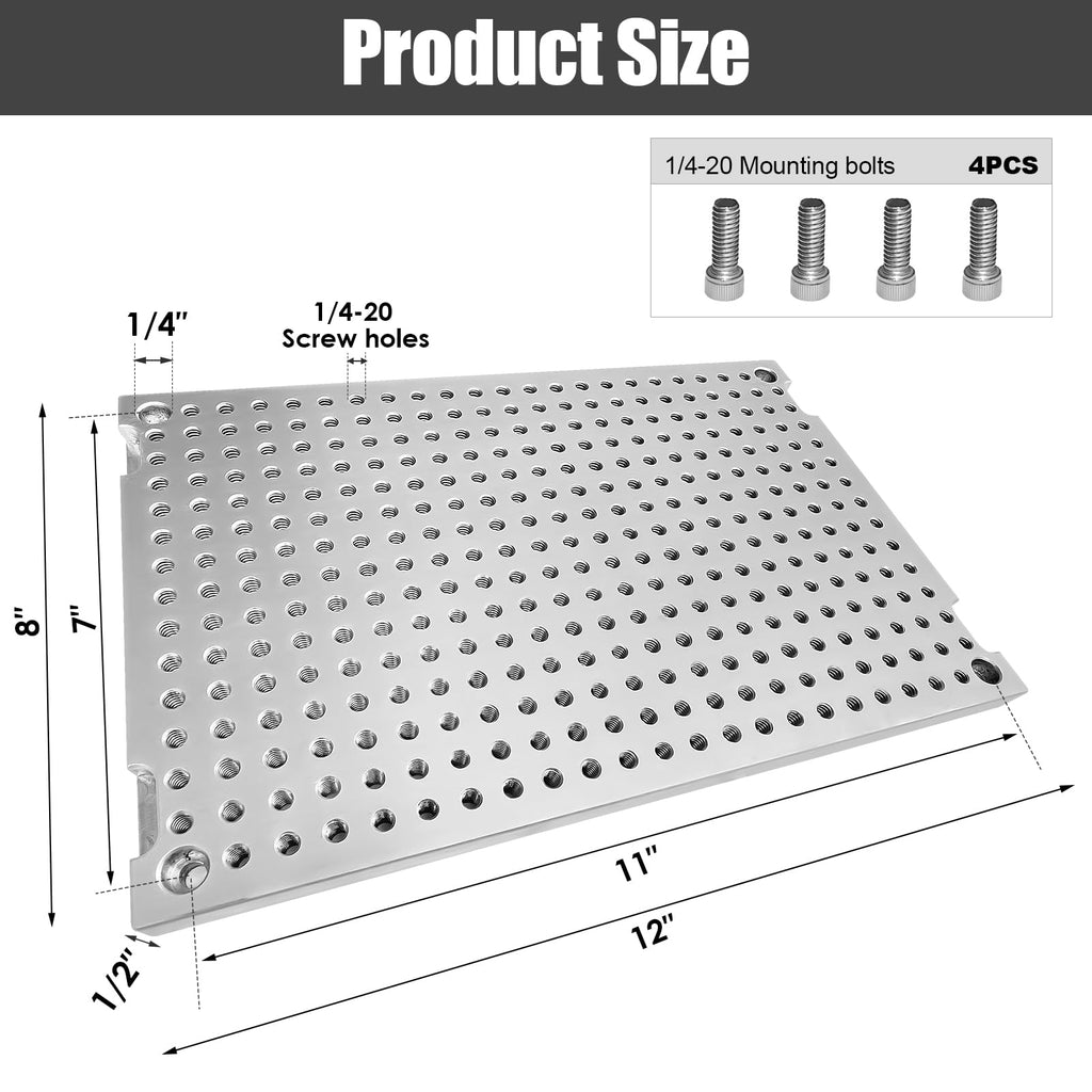8" x 12" x 1/2" MIC7 Aluminum Fixture/Sacrificial Plate, Mini Pallet