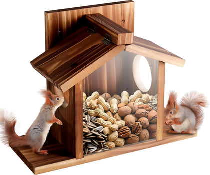 Squirrel Feeders for Outside, Squirrel House for Outdoor - Chipmunk Feeder, Squirrel Food for Backyard Squirrels Hold
