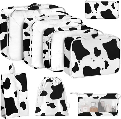 8 Set Packing Cubes for Travel, Luggage Packing Organizers Accessories Large Toiletries Bag for Clothes Shoes