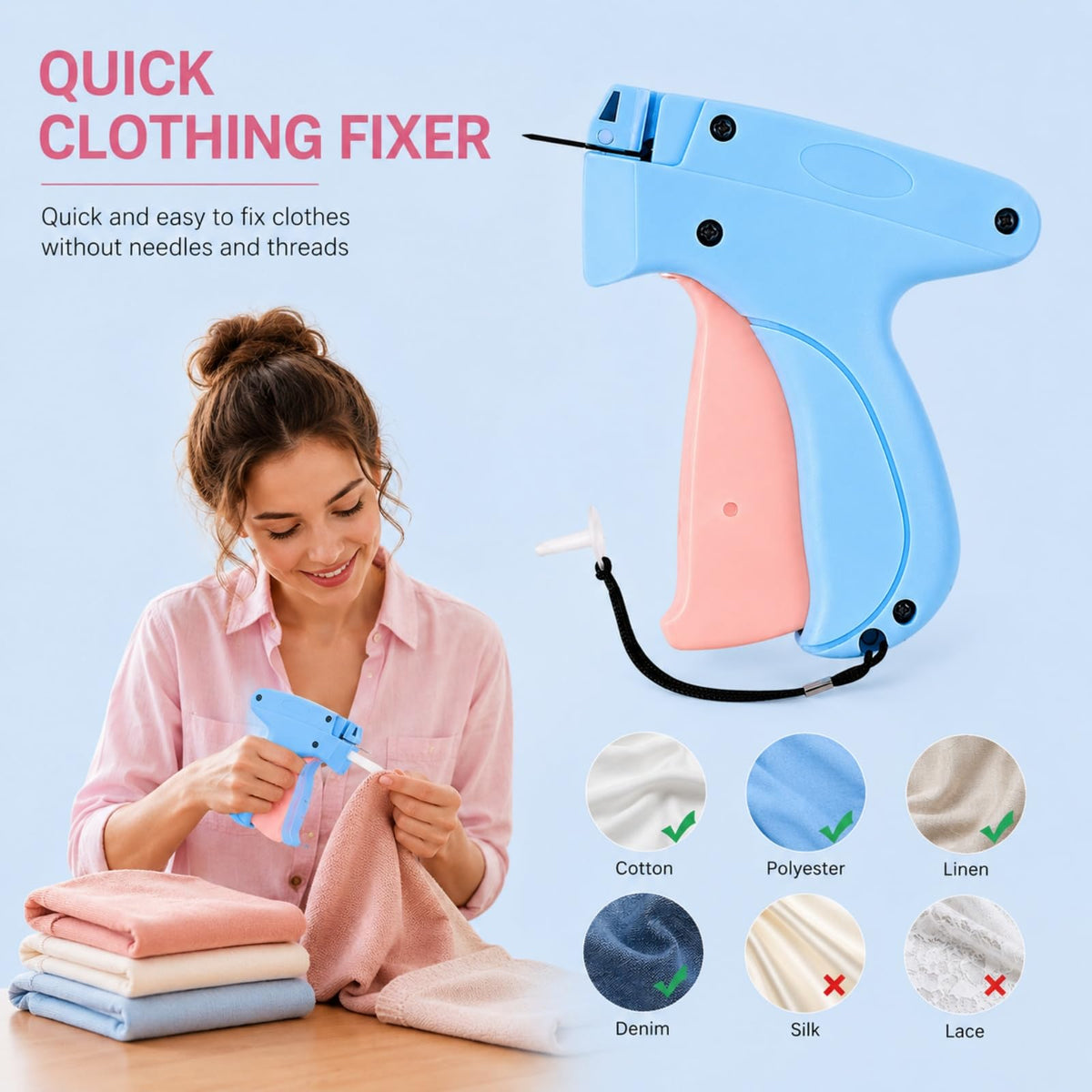 Stitch Gun for Clothes-Tagging Gun for Clothing Blue,Stitchy Stichy Tag Gun