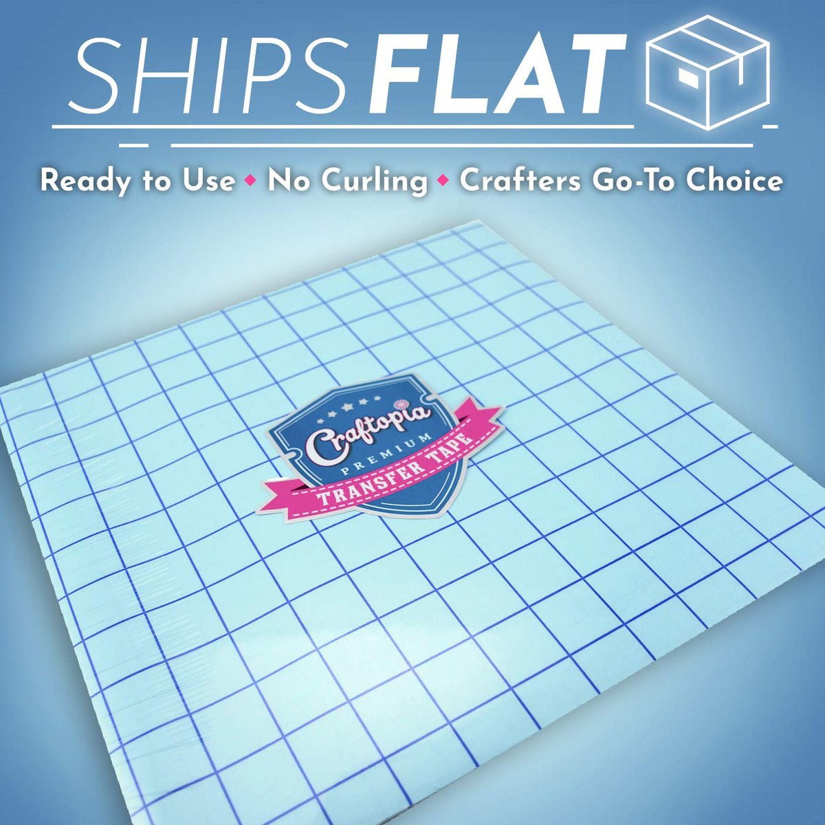 12"x12" Vinyl Transfer Tape Sheets - 5pk Clear w/Blue Gridlines