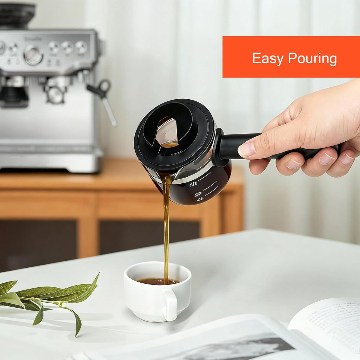 4 Cup Glass Espresso Coffee Carafe Compatible with Mr. Coffee, Krups, Salton, DeLonghi, Imusa, and espresso coffee