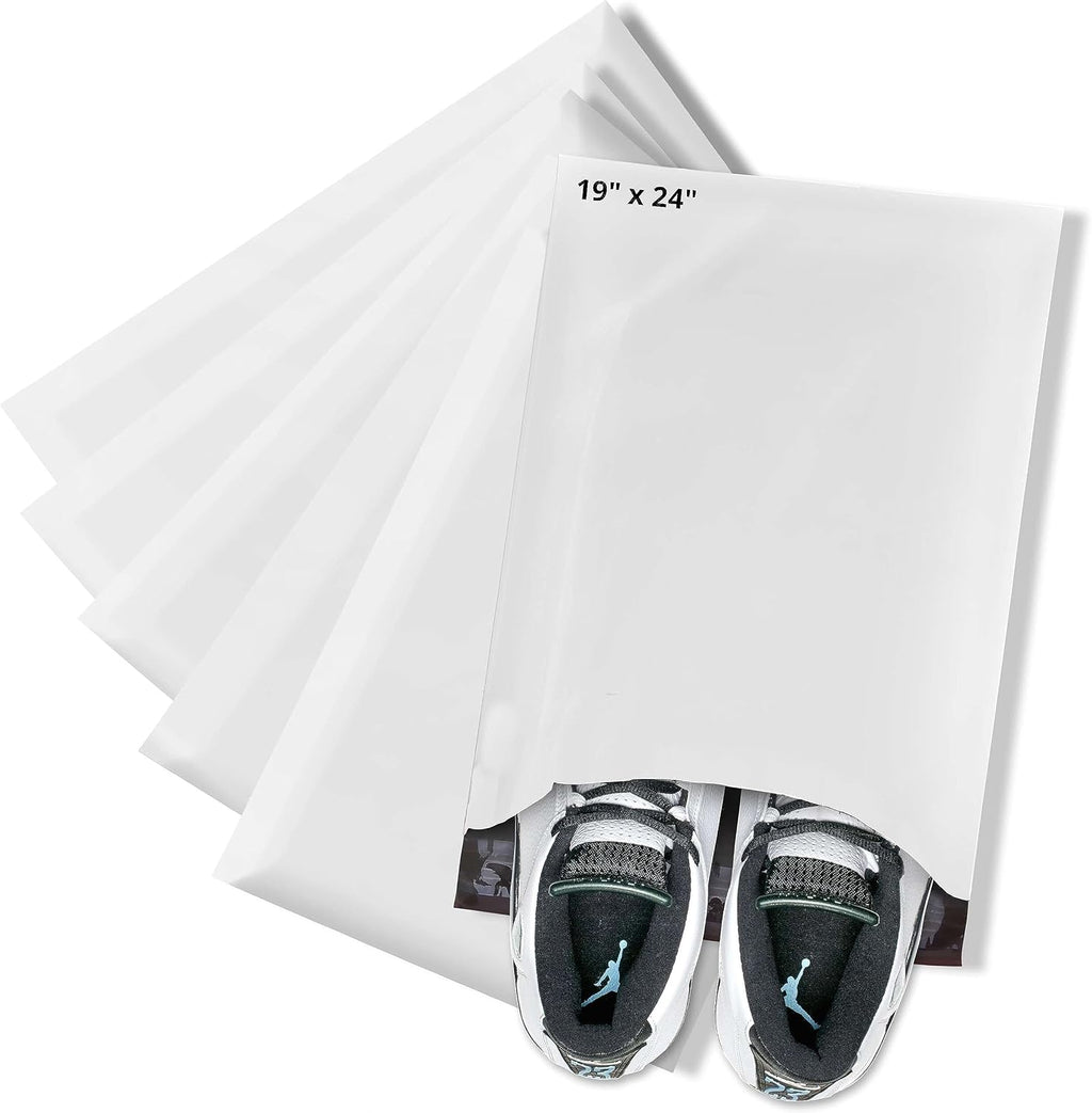 Large Poly Mailers 19x24, Solid White Shipping Bags - Tear And Puncture Free Poly Bags - Water Resistant Mailing Bags