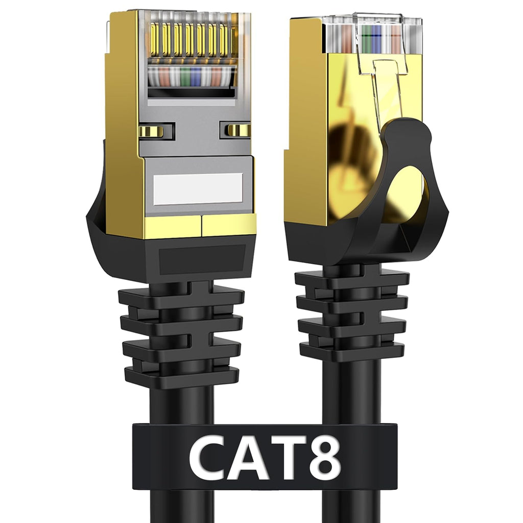 Cat 8 Ethernet Cable 50FT, 40Gbps 2000MHz High-Speed Network Cable | 3FT 6FT 10FT 15FT 20FT 25FT 30FT 75FT 100FT