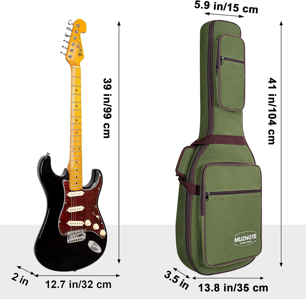 Electric Guitar Bag Electric Guitar Case Reinforced 0.45 In Thick Sponge Soft Padded Guitar Case with 4 Pockets