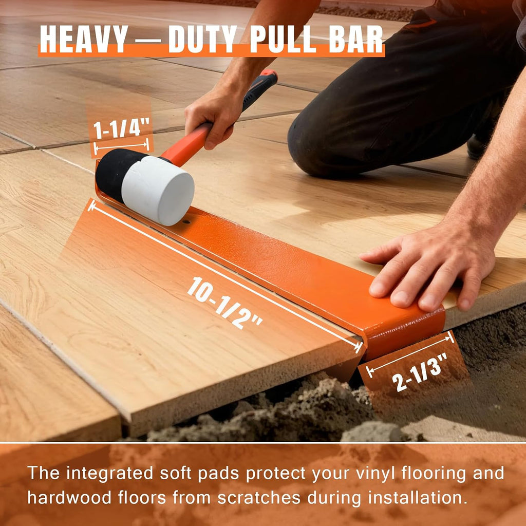Laminate Flooring Tools - 44 Pcs Floor Installation Kit for Vinyl/Wood Plank with 8 oz Rubber Mallet, Pull Bar, Claw