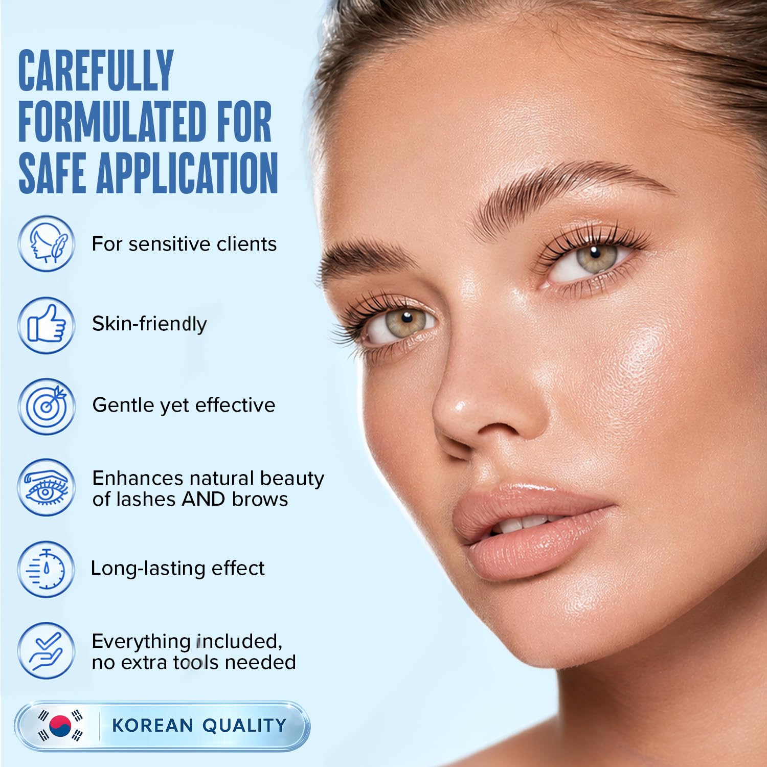 Korean Lash Lift Kit, 10 Sets Eyelash Perm & Brow Lamination Kit for DIY Home and Professional Use, Silicone Shields