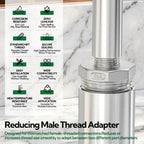 TAISHER 2PCS 316L Hex Nipple, Pipe Fitting 1-1/4" x 1/2" Male NPT