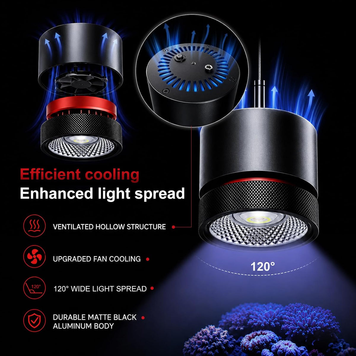 AXON 72W Reef Light, Master-Slave Group Control(Hanging Kit)
