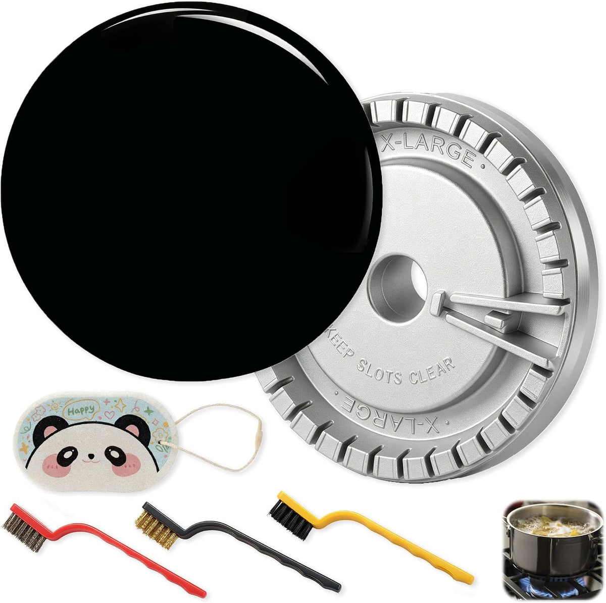 Upgraded Extra Large Surface Burner Cap & Burner Base Set Compatible with GE and Haier Gas Range/Cooktop,Replaces WB28K10222 WB16X24722 AP5986249 PS11726674 - Reliable and Precise Replacement Parts