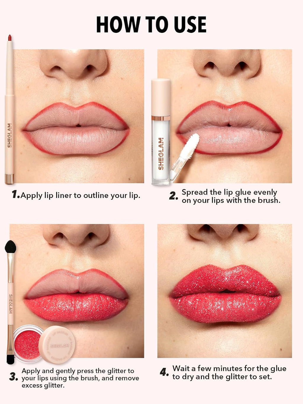 Lip Dazzler Glitter Kit Long-Lasting Glitter Lip Gloss Sexy Super Stay Non-Sticky Shiny Liquid Kit Lipstick