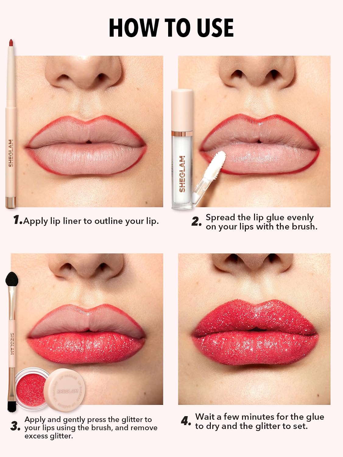 Lip Dazzler Glitter Kit Long-Lasting Glitter Lip Gloss Sexy Super Stay Non-Sticky Shiny Liquid Kit Lipstick