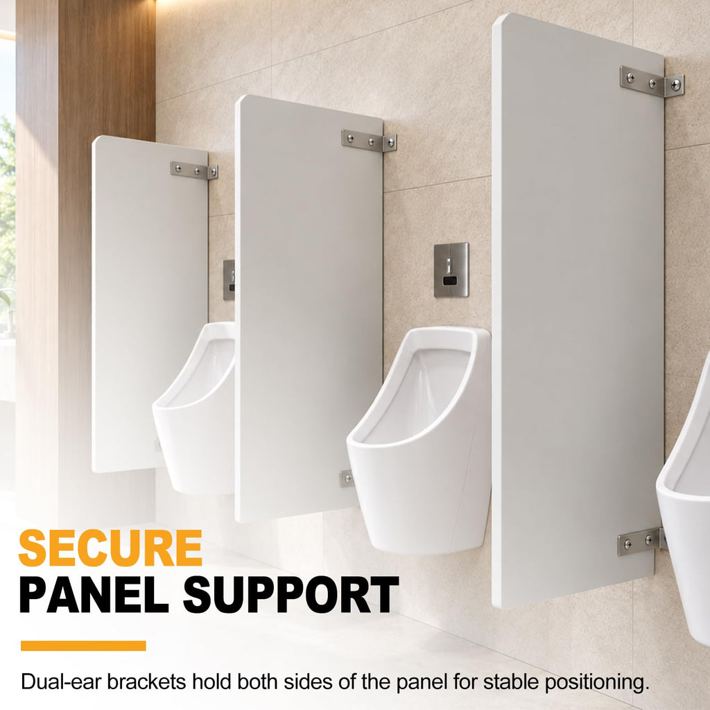 4 Pack Urinal Screen Brackets for 1 Inch Partition Panels